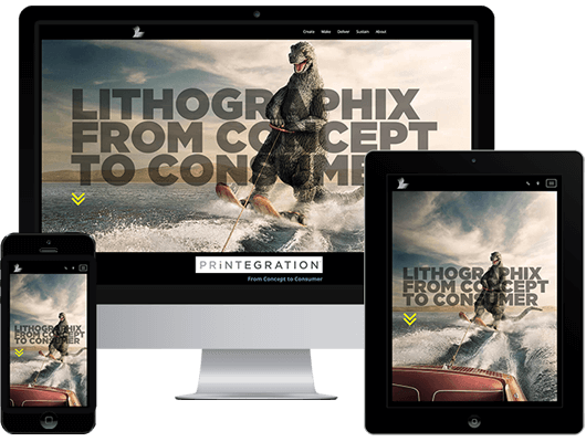 Responsive devices Lithographix website on various screens